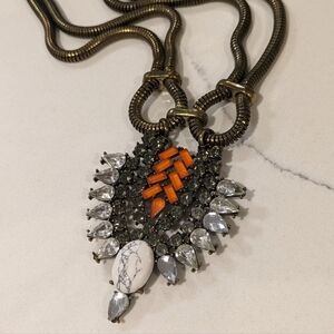 Vintage Baublebar Necklace Antique gold tone and Rhinestones jewelry
